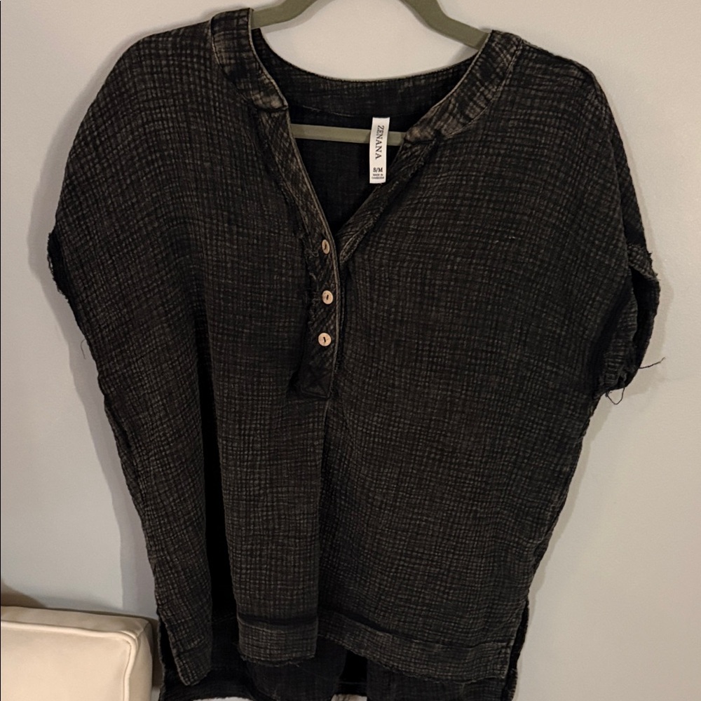 Zara Black Button Down Women's Top